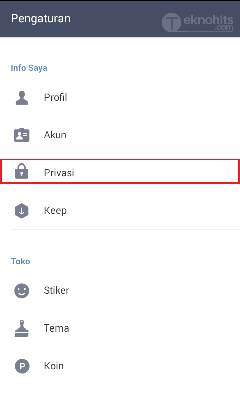 pengaturan privasi line