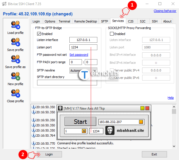 menggunakan ssh client internet