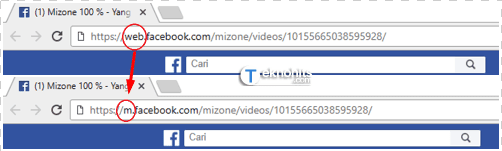 ganti url fb