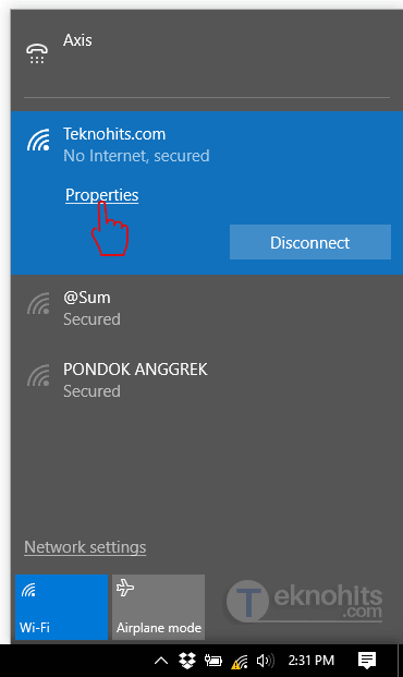 wifi limited access propertis