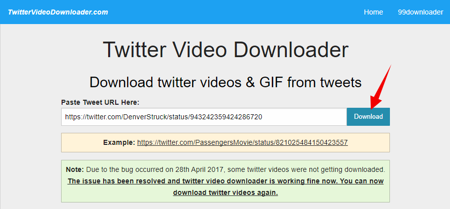 masukkan salinan URL tweet video
