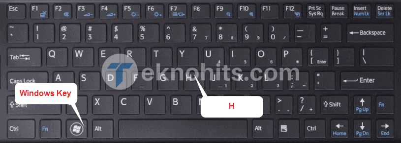 screenshot laptop menggunakan windows key h