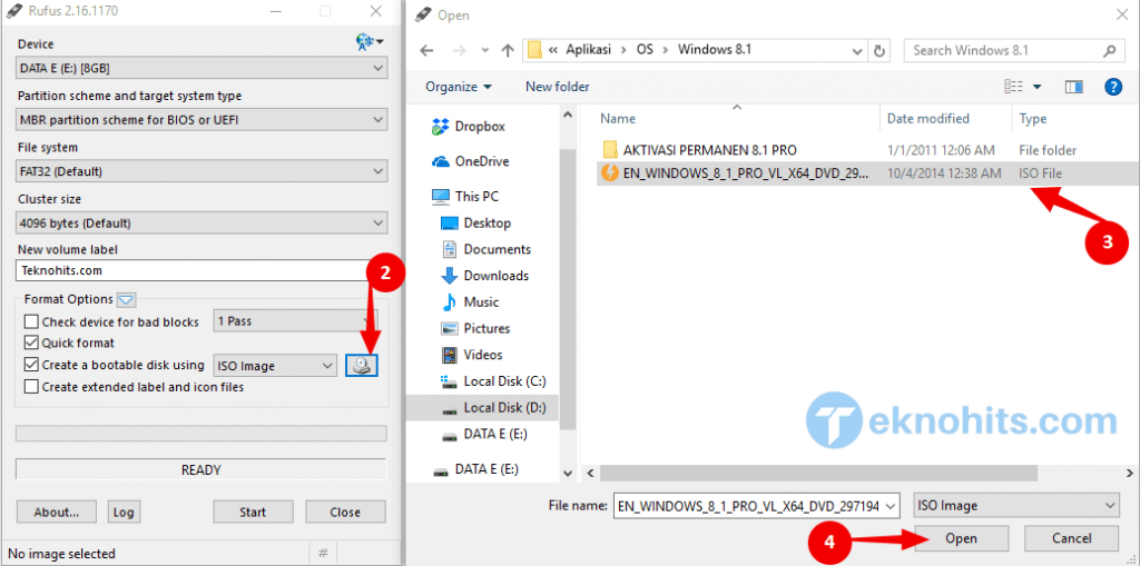 Pilih OS format iso Pilih OS format iso