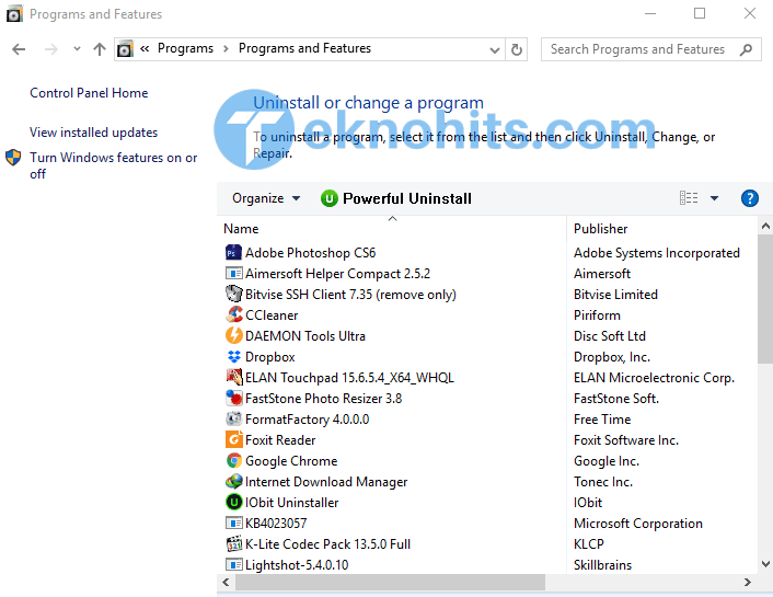 uninstall program tidak penting