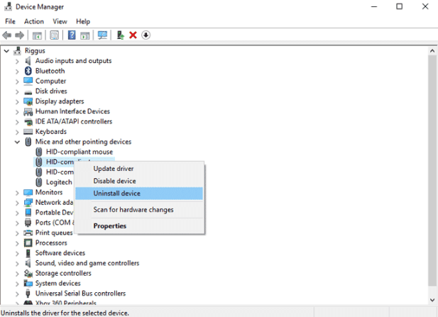 Uninstall Driver Mouse lainya