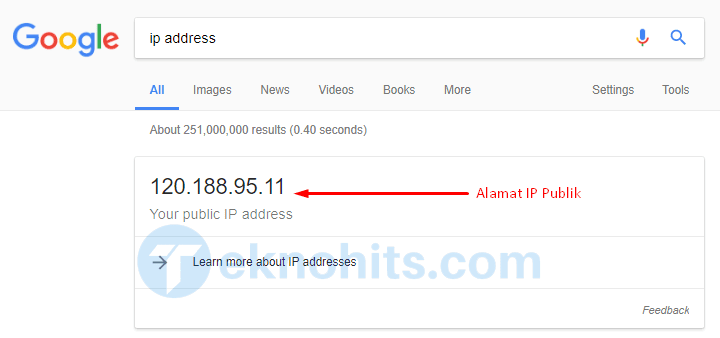 melihat ip publik laptop dari search engine google