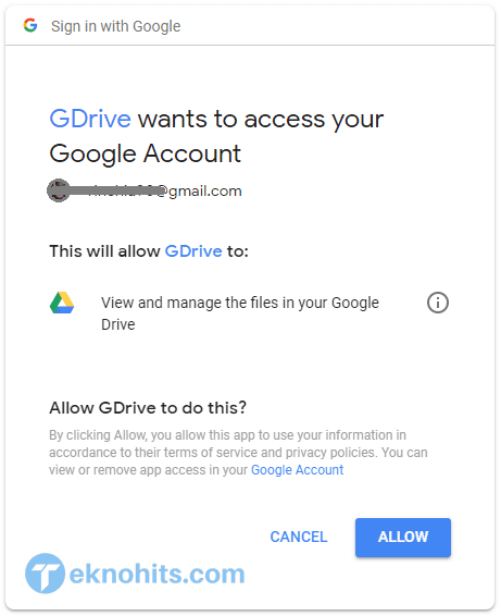sigin akun google drive