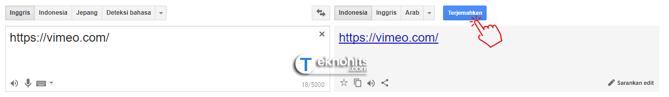 google terjemahan untuk menghilangkan internet positif