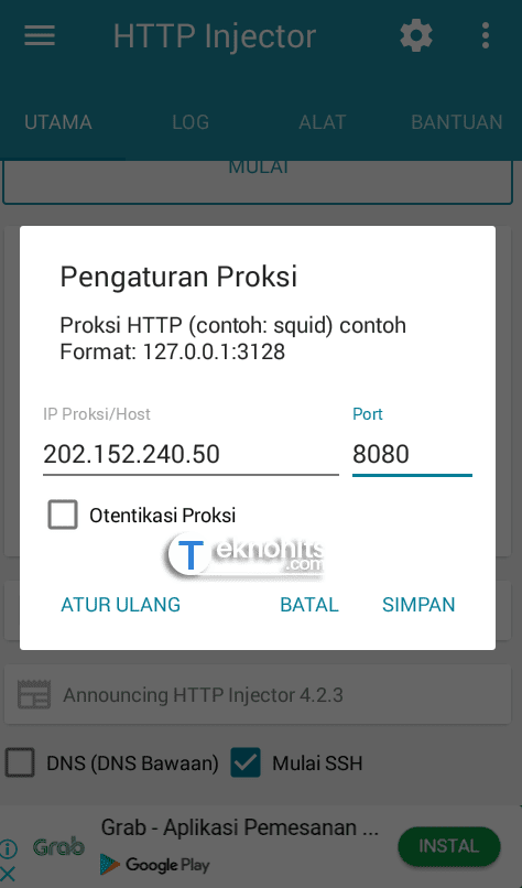 pengaturan proxy http injector