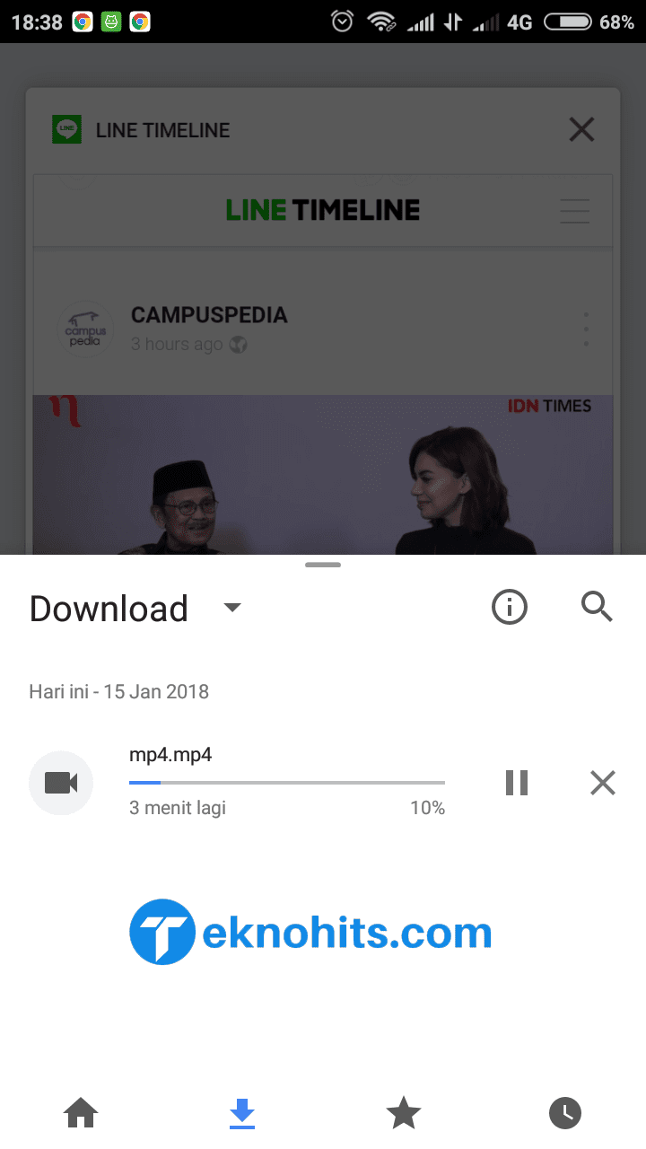 simpan video line ke galeri