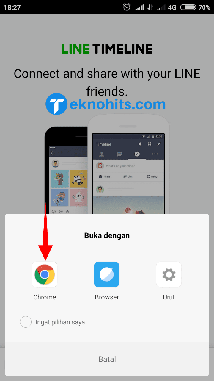 buka timeline line di browser