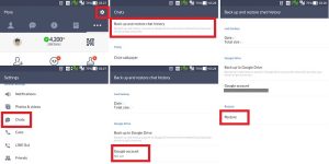 restore chat LINE 