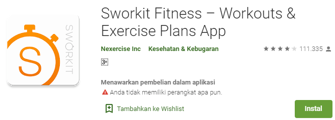 sworkit bisa olah raga di rumah